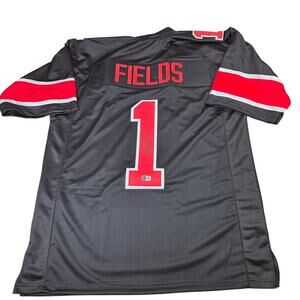 Justin Fields Signed Ohio State Buckeyes Custom Jersey Beckett Witness COA